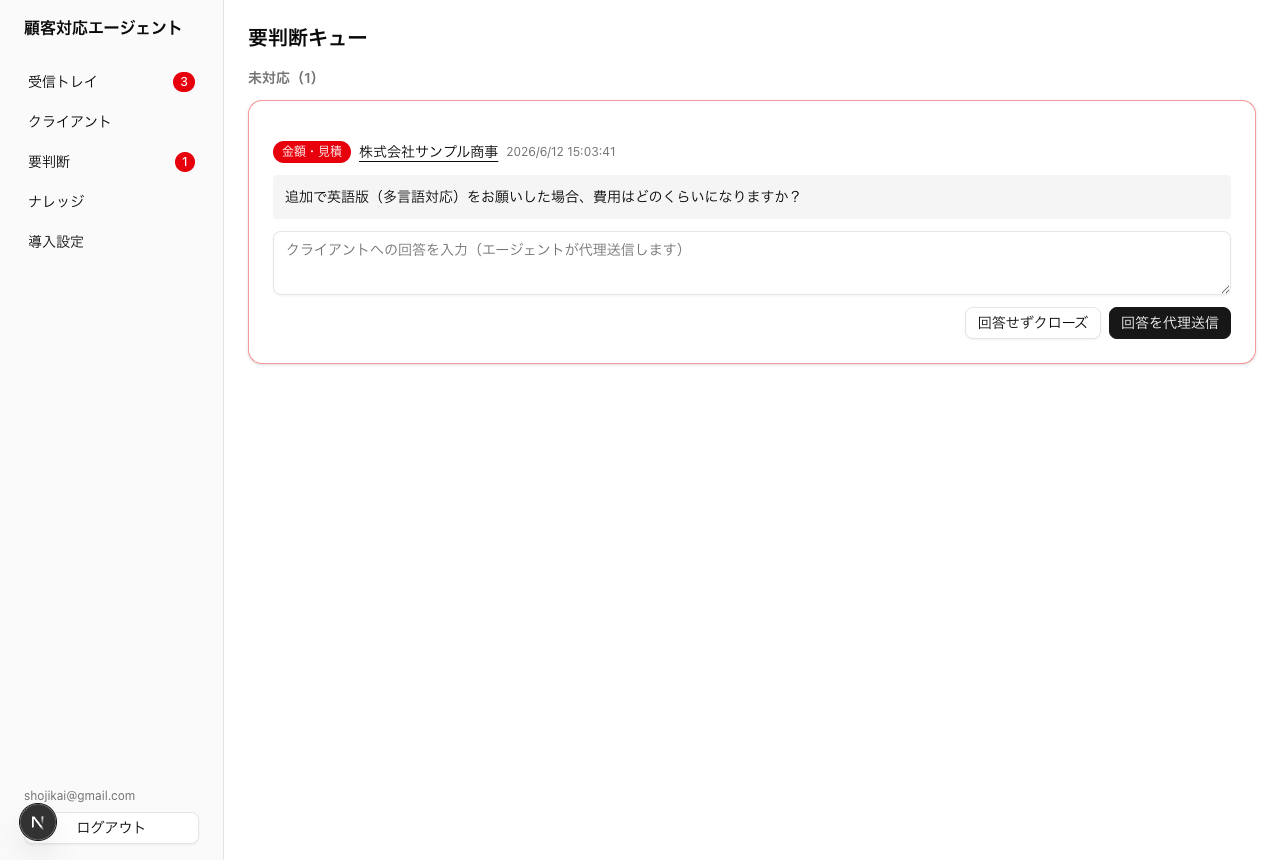 要判断キュー